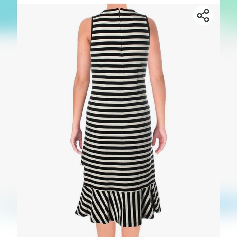 LAUREN RALPH LAUREN STRIPED RUFFLED DRESS - Picture 2 of 7